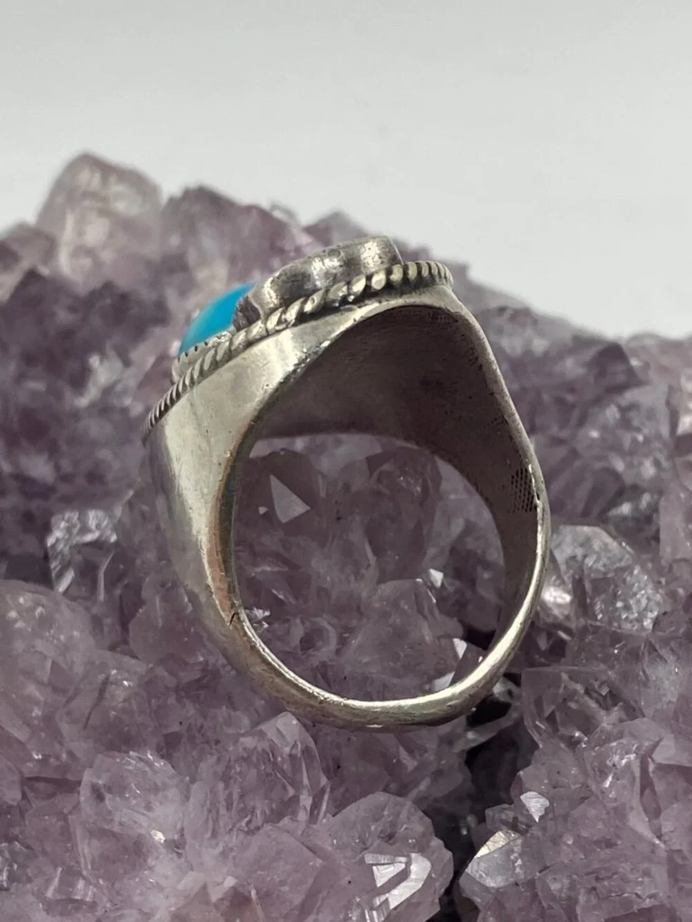 Vintage Sterling Silver Navajo Turquoise and Cora…